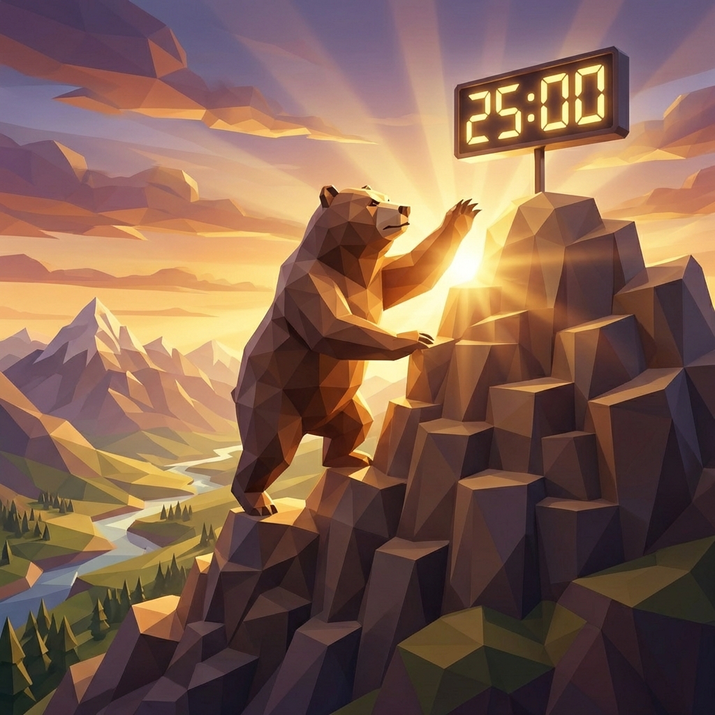 Bear reaching the summit