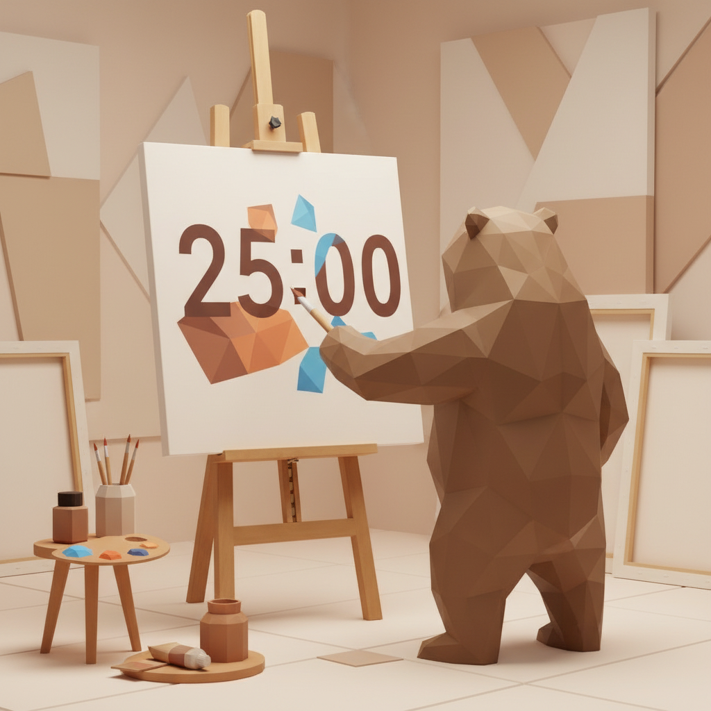 Bear focused on timer